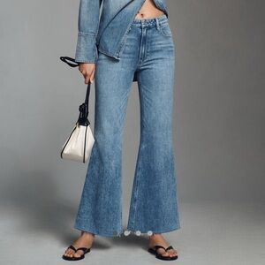 PAIGE Marlow Skimmer in Bebop Light Blue Flare Jeans Sz 28